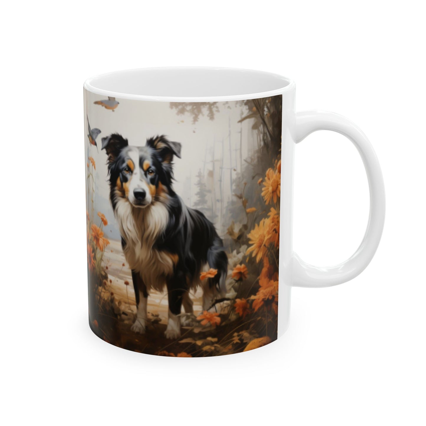 DOG IN WILDFLOWERS Coffee Mug