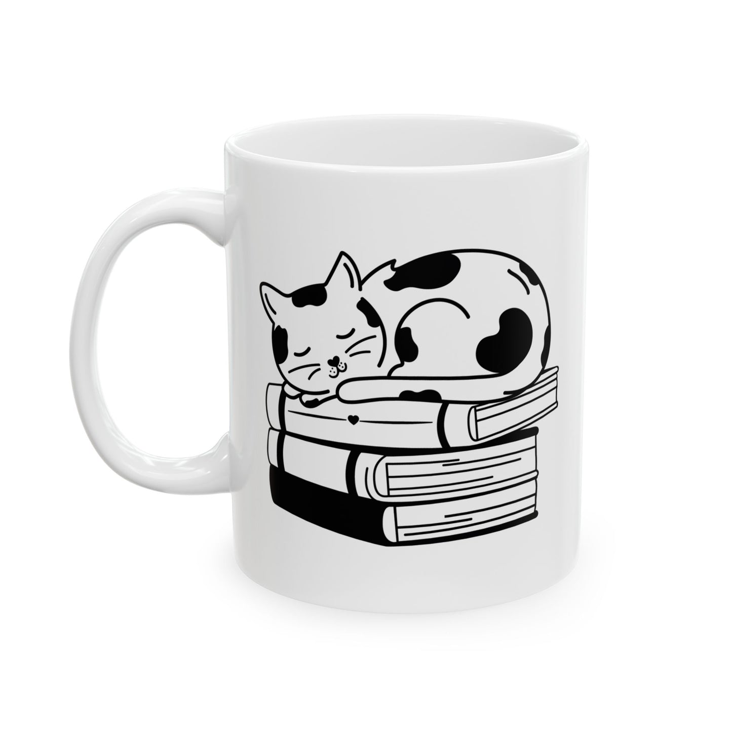 CAT AND BOOKS Coffee Mug