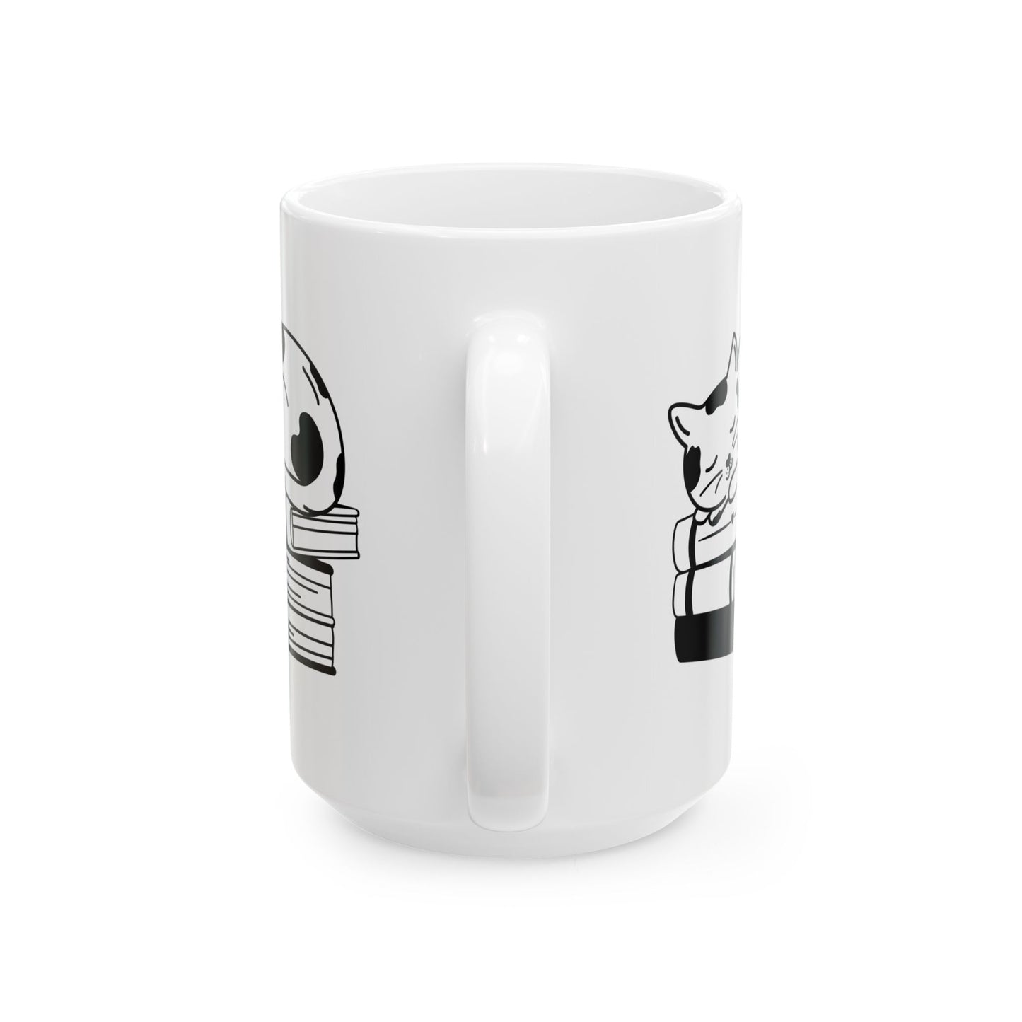 CAT AND BOOKS Coffee Mug