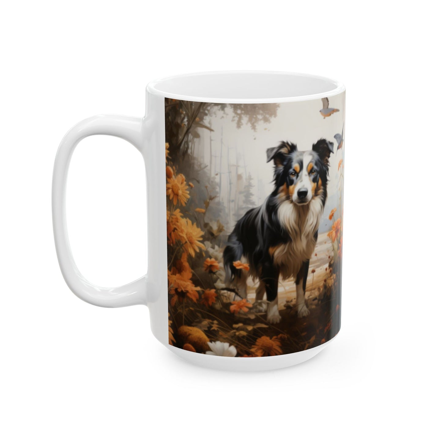 DOG IN WILDFLOWERS Coffee Mug