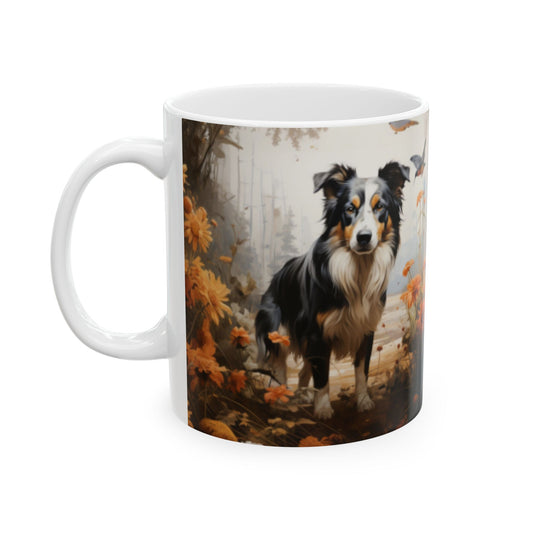 DOG IN WILDFLOWERS Coffee Mug