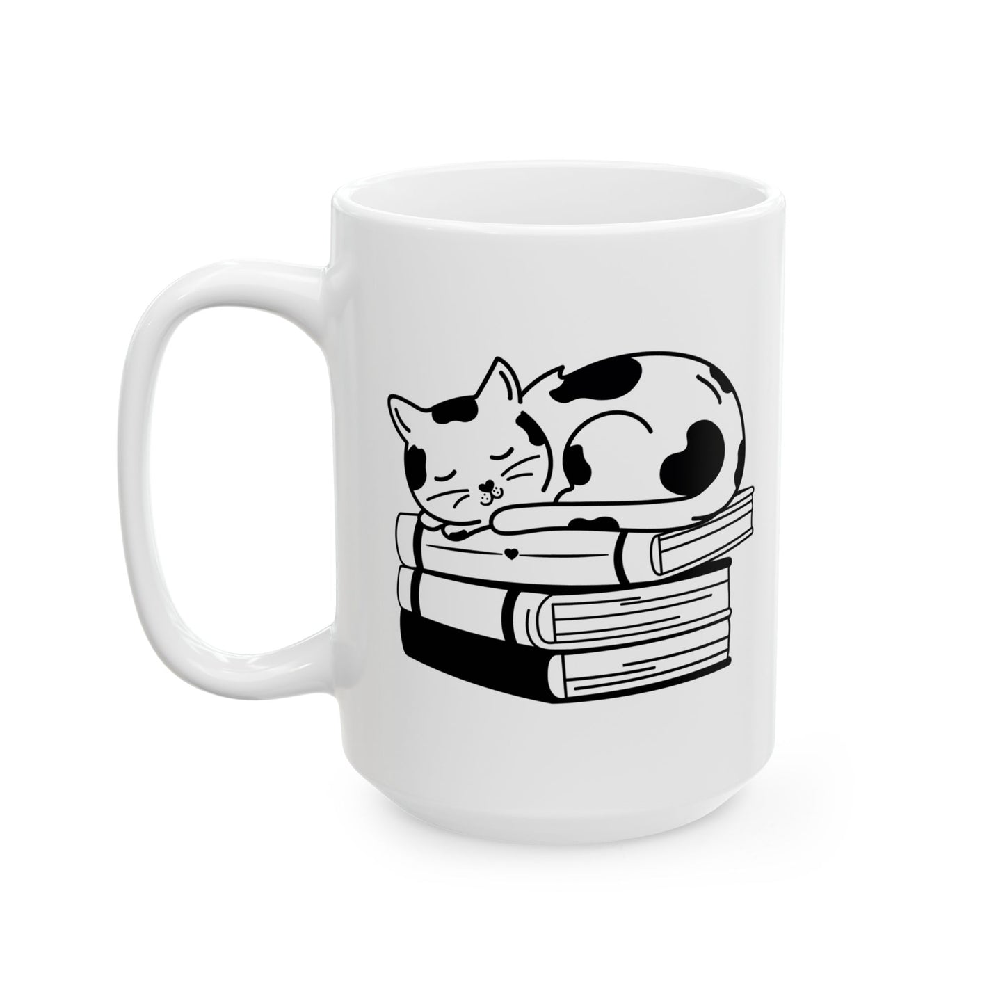 CAT AND BOOKS Coffee Mug